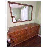 Mid-Century white United Furniture Dresser and Mir
