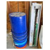 Plastic Sheeting and Assorted Buckets
