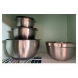 Stainless Steel Mixing Bowls, Likely Wolfgang Puck