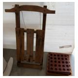 Wooden Sled Frame and Wine Bottle Racks