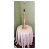 Turned Wood Lamp Base with Harp Fixture