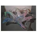 Murano-Style Freeform Glass Centerpiece Bowl