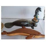 Manatee and Dolphin Figurine Group
