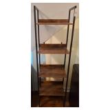 Wood and Metal Five-Shelf Storage Unit