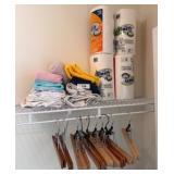 Towels, Paper Towels, and Wooden Hangers