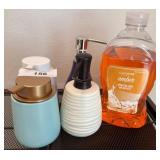 Soap Dispensers and Amber Hand Soap