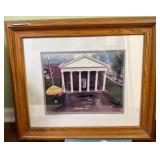 Framed Print of Building with Rain Day Mural