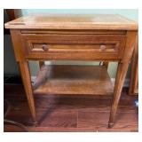 White Fine Furniture Wood Side Table with Drawer