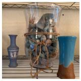 Decorative Vase Trio with Glass and Ceramic Pieces