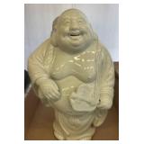 Glazed Porcelain Laughing Buddha Figurine