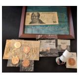 Coins, Commemorative Medallions, and Framed Item