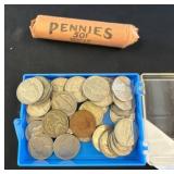 Coins and Penny Roll Collection