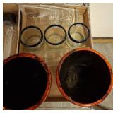 Ceramic Planters with Glassware Set