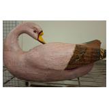 Carved and Painted Wooden Swan Figure