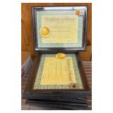 Framed Certificate of Award Displays