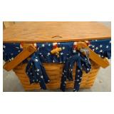 Longaberger Basket With Star Fabric Liner