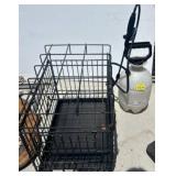 Small Metal Crate and Handheld Pump Sprayer