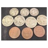 U.S. Mercury, Buffalo, and Wheat Coins