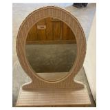 Lexington Wicker Oval Mirror with Storage Drawer