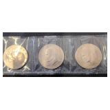 Three bicentennial Kennedy Half Dollar Coins in Pl