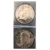 1974 and 1978 Eisenhower Dollar Coins in Cases