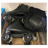 Black PVC Quad Roller Skates, Size 7