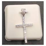 Sterling Silver Cross Pendant with CZ Accents