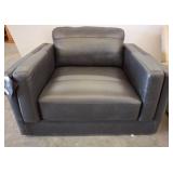 Black Faux Leather Armchair, Millennium Brand