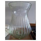 Clear Ribbed Glass Vase