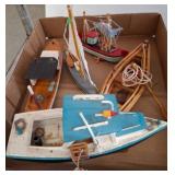 Brass Wall Masks and Nautical Boat Models