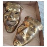 Brass Comedy and Tragedy Mask Wall Decor
