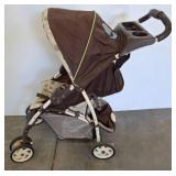 Brown Foldable Baby Stroller with Storage