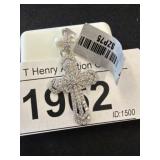 Sterling Silver Cross Pendant with CZ Accents