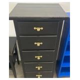 Black Wooden Vanity Chest with Mirror Top