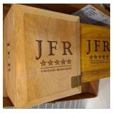 Two JFR Wood Cigar Boxes With Lid Graphics