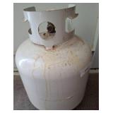 White Metal Propane Tank with Valve