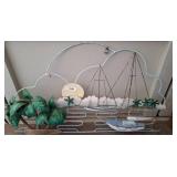 Metal Wall Art with Nautical and Palm Tree Design
