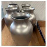 Five Small Metallic Vases