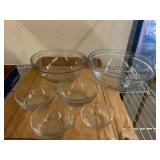 Clear Glass Mixing and Serving Bowls