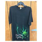 Large Black Graphic T-Shirt Featuring Skeleton The