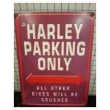 Harley Parking Only Metal Sign, 12"ï¿½16"