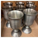 Eight Pewter Chalices by Boardman