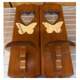 Wooden Wall Shelves with Heart and Butterfly Cutou