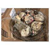 Pressed Glass Punch Bowl Set with Cups