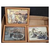 Three Framed Motorcycle Photos