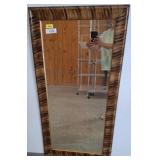 Rectangular Mirror with Faux Wood Grain Frame