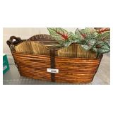 Woven Basket and Coconut Wood Decor Items