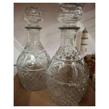 Cut Glass Decanters with Stoppers