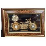 Framed Motorcycle Clock Display 