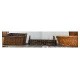 Three Woven Storage Baskets